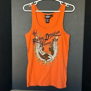 Harley-Davidson Orange Tank Top. NWOT